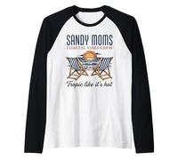 Sandy Moms Beach Crew Tropical Vacaciones de Verano Camiseta Manga Raglan
