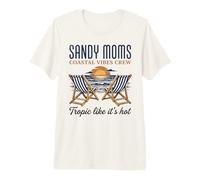 Sandy Moms Beach Crew Tropical Vacaciones de Verano Camiseta Premium