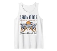 Sandy Moms Beach Crew Tropical Vacaciones de Verano Camiseta sin Mangas