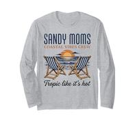 Sandy Moms Beach Crew Tropical Vacaciones de Verano Manga Larga