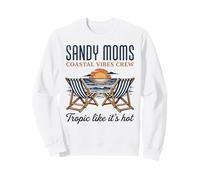 Sandy Moms Beach Crew Tropical Vacaciones de Verano Sudadera