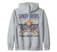 Sandy Moms Beach Crew Tropical Vacaciones de Verano Sudadera con Capucha