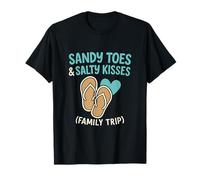 Sandy Toes Salty Kisses Beach Viaje Familiar Camiseta