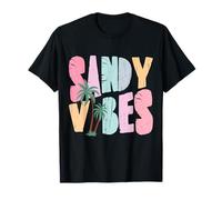 Sandy Vibes T Beach & Summer Vacation womens girls Tee Camiseta
