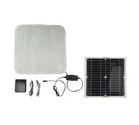 Sandyseptember Almohadilla de calefacción para mascotas de 50 W con energía solar con caja de almacenamiento de energía, alfombra calentadora de pies con capacidad de batería recargable y dos ajustes