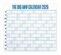 Sandyseptember Big A## - Calendario anual de pared 2026, objetivo de borrado en seco de 4 pies para decoración del hogar, papel sostenible con diseño de planificación multicolor (azul)