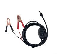 Sandyseptember Cable de alimentación CC de 3 m 16 AWG para clips de cocodrilo e interruptor, se adapta a Starlink Mini, para coche de 12-48 V o conexión de batería solar, negro y rojo