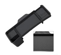 Sandyseptember Caja de almacenamiento de consola central para Tesla Model Y Juniper 2025, material TPE detrás de la pantalla, organizador negro, costuras en el salpicadero, fijación estable