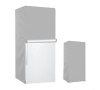 Sandyseptember Cubierta para refrigerador de tela Oxford 210D, impermeable, a prueba de polvo, resistente a la intemperie, con ventilación y cremallera frontal para uso en exteriores (61 x 77 x 170 cm