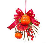 Sandyseptember Decoración de flores artificiales rojas para festival de primavera, adorno de fruta de la fortuna con simbolismo de la suerte, decoración floral de plástico para decoración del hogar de