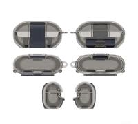 Sandyseptember Funda protectora de ABS para Beats Solo Buds, cubierta anticaídas a prueba de golpes con diseño compacto y ligero en transparente (gris)