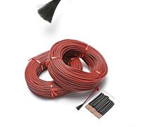 Sandyseptember Paquete de 1 cable calefactor de fibra de carbono aislado de silicona, 12 K 33 Ohm/m, potencia máxima 25 W/M (10 m)