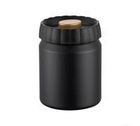 Sandyseptember Recipiente de acero inoxidable para granos de café, tarro de almacenamiento hermético con diseño opaco para retención de frescura (negro)