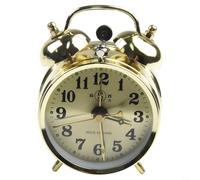 Sandyseptember Reloj despertador mecánico de herradura retro de metal vintage para el hogar y la colección de juguetes