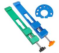 Sandyseptember Sistema de riel guía de base de aluminio para sierra circular con plantilla de corte profesional para proyectos de carpintería (verde y azul)