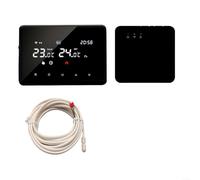 Sandyseptember Termostato inteligente activado por voz con aplicación y control manual, temporizador semanal programable y receptor RF para sistemas eficientes de calefacción de caldera de gas (negro