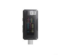 Sandyseptember U15/U16 USB para probador de cargador con medidor de voltaje y corriente, medición de potencia y energía, detección de protocolo de carga rápida, diseño portátil compacto (U15)