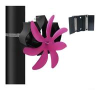 Sandyseptember Ventilador de estufa alimentado por calor de montaje magnético para chimenea, tratado con óxido de aluminio para resistencia a la corrosión y distribución eficaz del calor (rojo rosa)