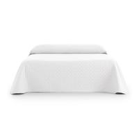 Sanelitex | Colcha de Cama Habitat | Color Blanco | Cama de 80-90 | Reversible | Tacto Extrasuave | Hecho en España