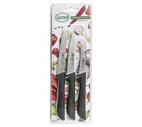 Sanelli Juego de 3 cuchillos de frutas y verduras: Cuchillo multiusos de 11 cm, tomate de 12 cm, Verdura de 7 cm