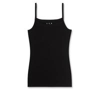 Sanetta Camiseta Interior para niña | Camiseta Interior de algodón sostenible para niñas, Negro Super 10015, 140