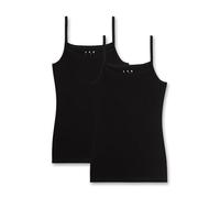 Sanetta Camiseta Interior para niña (Pack Doble), Color Negro, Camiseta Interior de algodón sostenible. Contenido: 2 Unidades de Ropa Interior para niñas, Negro, 12 años