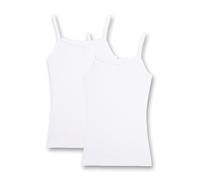 Sanetta Camiseta Interior para niña (Paquete Doble) | Camiseta Interior de algodón sostenible Contenido: 2 Unidades de Ropa Interior para niñas, Blanco, 140