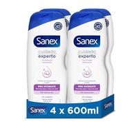 Sanex Cuidado Experto Pro Hydrate, Gel de Ducha, Pack 4x600ml | Gel para piel muy seca, Hidratación profunda y duradera, Complejo prebiótico y postbiótico, 0% Sulfatos, Vegano