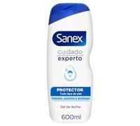 Sanex Cuidado Experto Protector, Gel de Ducha, 600ml | Gel todo tipo de piel, Prebiótico natural, Fortalece barrera protectora, Hidratación 12 horas, 0% Sulfatos, Vegano