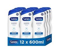 Sanex Cuidado Experto Protector Gel de Ducha, Pack 12 Uds x 600ml, Gel de Baño, Limpia Suavemente, Ayuda a Mejorar la Barrera Protectora de la Piel, 12H Hidratación, Complejo Prebiótico y Postbiótico