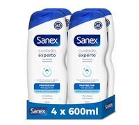 Sanex Cuidado Experto Protector Gel de Ducha, Pack 4 Uds x 600ml, Fórmula con Prebiótico Natural, Fortalece la Barrera Protectora de la Piel, 12H Hidratación, 0% Sulfatos, para Todo Tipo de Piel