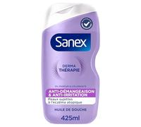 Sanex, Derma Terapia Aceite de Ducha Antipicazón, Gel de Ducha, 425 ml | Aceite de lavado corporal para pieles propensas al eccema atópico, reduce la irritación en 3 días, hipoalergénico