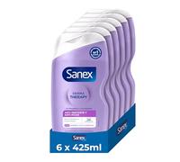 Sanex Derma Therapy, Aceite de Ducha Anti-Irritante, Pack 6x425ml | Aceite de ducha piel atópica, Reduce irritación en 3 días, Hipoalergénico, Hidratación 24 horas, 90% Natural, 0% Sulfatos