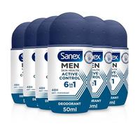 Desodorante en roll-on para hombres Sanex Dermo Active Control, 50 ml, 6 unidades