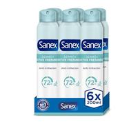 Sanex Dermo+ Active Freshness, Desodorante Antitranspirante Spray, 6x200ml | Spray antitranspirante hasta 72h, Protección antimanchas, Restaura pH natural, Testado dermatológicamente