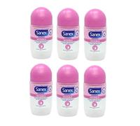 Sanex, DERMO Desodorante invisible Roll-on Mujer para todo tipo de piel, 50 ml, 6 unidades
