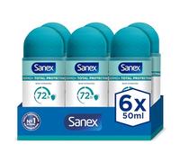 Sanex Dermo+ Total Protection Desodorante Antitranspirante Roll-On 72 Horas {50ml} - protección eficaz contra el sudor y el mal olor - dermatológicamente testado - contiene 0% alcohol* - acción 5 en 1