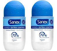 Sanex Desodorante Dermo+ Extra Control 72H Antitranspirante Roll-On 2x50 ml