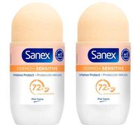 Sanex Desodorante Dermo+ Sensitive 72H Antitranspirante Roll-On 2x50 ml