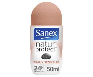 SANEX - Desodorante natural para pieles sensibles - Desodorante para hombre y mujer con piedra de alumbre - 24 horas de eficacia - 50 ml