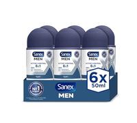Sanex Men Active Control Desodorante Roll-On para Hombre, Pack 6 Uds x 50 ml, Protección 48H, Antitranspirante, Anti Irritación, 0% Alcohol, Combate el Mal Olor, Larga Duración