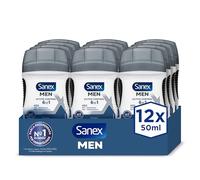Sanex Men Active Control Desodorante Stick 50 ml x12, 48 horas de protección contra el sudor, antiolor, efecto seco de larga duración, frescor, suave con la piel, antibacteriano, 0% alcohol*
