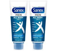Sanex Men Crema Todo el Cuerpo Deo Frescor Total 75ml, Desodorante para Manos, Pies, Axilas, Cuerpo y Zonas Íntimas, 72 h de Protección contra el Olor Clínicamente Probada, Hipoalergénico