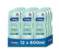 Sanex Natural Prebiotic Bio Agave Revitalizante, Gel Ducha, Pack 12x600ml | Gel de ducha piel normal, Prebiótico bio agave, Hidratación 12 horas, 92% Origen natural, 0% Sulfatos SLS