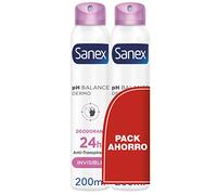 Sanex pH Balance Dermo Extra Control, Desodorante Hombre o Mujer, Desodorante Spray, Pack 2 Uds x 200 ml