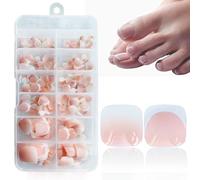 SanFangyue 120 Uñas Postizas Francesas Para Pies - Uñas Postizas a Presión - Cobertura Total - Acrílico Francés (60 Uñas Francesas y Degradado x60)