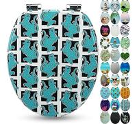 Sanfino® Premium Tapa de WC con descenso automático - asiento de inodoro de madera, muchos motivos coloridos y decorativos, asiento cómodo, montaje fácil con instrucciones incl. - "Blue Tiger"