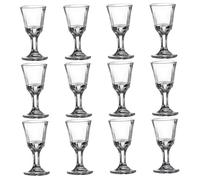 Sanfiyya Mini copas de chupito, 12 piezas de vaso de vidrio de licor pequeño, 10 ml de copas de vino de mini de vino con base para tequila, whisky, café expreso