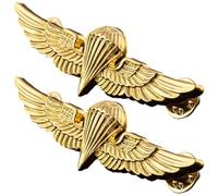 Sanfly 2 Pines De Alas De Oficial De Vuelo, Pines Dorados De Piloto, Insignias De Medalla De Desafío De Paracaidistas Dorados para Sombrero Y Mochila.