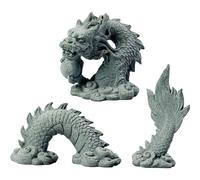 Sanfly Decoraciones De Acuarios De Peces De Estatua De Dragón Chino Decoraciones De Mini Decoración De Acuarios 3D Accesorios De Adornos para Buena Suerte